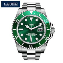 Load image into Gallery viewer, 2019 New 20bar Diving Watch Automatic Luxury brand LOREO Sapphire Mechanical Watch Men Calendar Luminous Water Ghost Green Watch