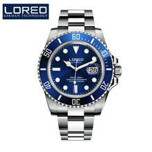 Load image into Gallery viewer, 2019 New 20bar Diving Watch Automatic Luxury brand LOREO Sapphire Mechanical Watch Men Calendar Luminous Water Ghost Green Watch