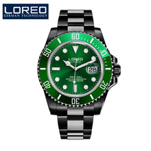 Load image into Gallery viewer, 2019 New 20bar Diving Watch Automatic Luxury brand LOREO Sapphire Mechanical Watch Men Calendar Luminous Water Ghost Green Watch