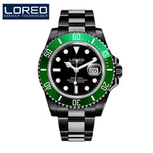 Load image into Gallery viewer, 2019 New 20bar Diving Watch Automatic Luxury brand LOREO Sapphire Mechanical Watch Men Calendar Luminous Water Ghost Green Watch