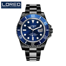 Load image into Gallery viewer, 2019 New 20bar Diving Watch Automatic Luxury brand LOREO Sapphire Mechanical Watch Men Calendar Luminous Water Ghost Green Watch