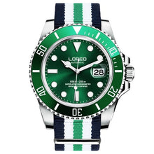 Load image into Gallery viewer, 2019 New 20bar Diving Watch Automatic Luxury brand LOREO Sapphire Mechanical Watch Men Calendar Luminous Water Ghost Green Watch