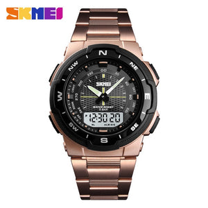 SKMEI Watch Men's Watch Fashion Sports Watches Stainless Steel Mens Watches Stopwatch Chronograph Waterproof Wrist Watch Men