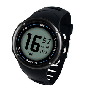 SUNROAD GPS Men's Digital Heart Rate Watch Barometer Altimeter Swimming Running Watch Waterproof Compass Sports Wristwatch