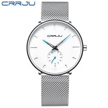 Load image into Gallery viewer, Crrju Fashion Mens Watches Top Brand Luxury Quartz Watch Men Casual Slim Mesh Steel Waterproof Sport Watch Relogio Masculino