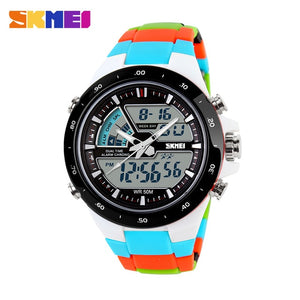 SKMEI Men Sports Watches Male Clock 5ATM Dive Swim Fashion Digital Watch Military Multifunctional Wristwatches relogio masculino