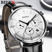 Load image into Gallery viewer, Biden Luxury Watch Men Top Brand Leather Strap Chronograph Waterproof Sports Quartz Wrist Watch Mens Fashion Business Male Clock