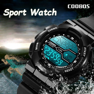 Trend Men's Sports Digital Watch Military Waterproof Mens Watches  LED Luminous WristWatch Male Casual Rubber Clock reloj hombre