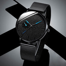 Load image into Gallery viewer, Ultra Thin Men Watches Casual Minimalism Brand Quartz Simple Blue Pointer WristWatch Mesh Strap Business Relogio Masculino