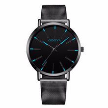 Load image into Gallery viewer, Hot Fashion Men Black Stainless Steel Mesh Belt GENEVA Watch Luxury Men Sport Watch Quartz Clock Relogio Masculino