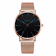 Load image into Gallery viewer, Hot Fashion Men Black Stainless Steel Mesh Belt GENEVA Watch Luxury Men Sport Watch Quartz Clock Relogio Masculino