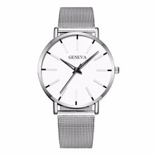 Load image into Gallery viewer, Hot Fashion Men Black Stainless Steel Mesh Belt GENEVA Watch Luxury Men Sport Watch Quartz Clock Relogio Masculino