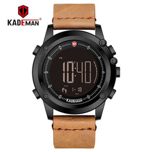 Load image into Gallery viewer, KADEMAN Military Sports Men&#39;s Watch Digital Display Waterproof Step Counter Leather Clock Top Luxury Brand LED Male Wristwatches