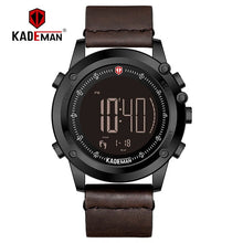 Load image into Gallery viewer, KADEMAN Military Sports Men&#39;s Watch Digital Display Waterproof Step Counter Leather Clock Top Luxury Brand LED Male Wristwatches