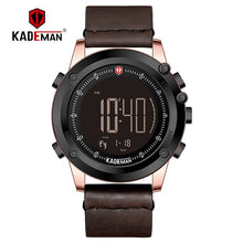 Load image into Gallery viewer, KADEMAN Military Sports Men&#39;s Watch Digital Display Waterproof Step Counter Leather Clock Top Luxury Brand LED Male Wristwatches