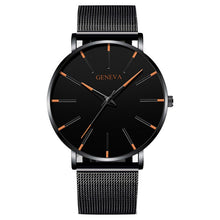 Load image into Gallery viewer, New Business Men&#39;s Watch Black Quartz Alloy Mesh Strap Ultra Thin Universal Male Casual Sports Wrist Watch Relojes Para Hombre