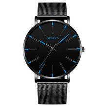 Load image into Gallery viewer, New Business Men&#39;s Watch Black Quartz Alloy Mesh Strap Ultra Thin Universal Male Casual Sports Wrist Watch Relojes Para Hombre