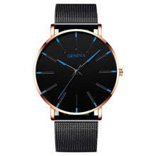 Load image into Gallery viewer, New Business Men&#39;s Watch Black Quartz Alloy Mesh Strap Ultra Thin Universal Male Casual Sports Wrist Watch Relojes Para Hombre