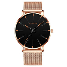 Load image into Gallery viewer, New Business Men&#39;s Watch Black Quartz Alloy Mesh Strap Ultra Thin Universal Male Casual Sports Wrist Watch Relojes Para Hombre