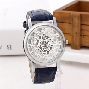 Watch 2019 reloj Skeleton Wrist Watch Men Style Leather Belt Men Women Unisex Quartz Watches Hollow Watches relogio masculino #A