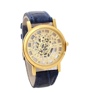 Watch 2019 reloj Skeleton Wrist Watch Men Style Leather Belt Men Women Unisex Quartz Watches Hollow Watches relogio masculino #A