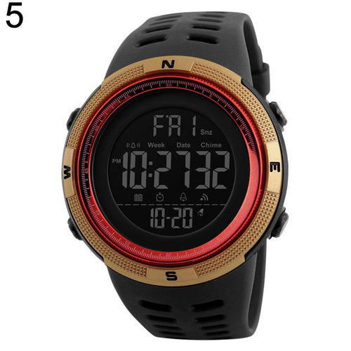 SKMEI 1251 Fashion Alarm Clock Digital Display Waterproof Calendar Sports Wrist Watch Men Silicone band relogio inteligente