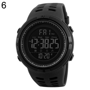 SKMEI 1251 Fashion Alarm Clock Digital Display Waterproof Calendar Sports Wrist Watch Men Silicone band relogio inteligente