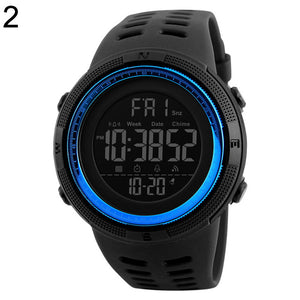 SKMEI 1251 Fashion Alarm Clock Digital Display Waterproof Calendar Sports Wrist Watch Men Silicone band relogio inteligente