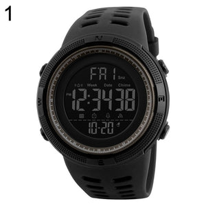 SKMEI 1251 Fashion Alarm Clock Digital Display Waterproof Calendar Sports Wrist Watch Men Silicone band relogio inteligente