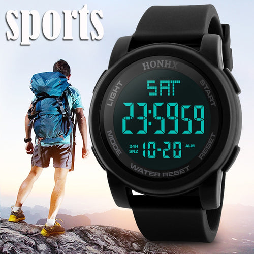 New fashion Men's watch Digital sports leisure electronic clock military silicone automatic waterproof LED Military Date H5