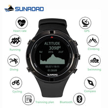 Load image into Gallery viewer, SUNROAD smart GPS heart rate altimeter outdoor sports digital watch for men running marathon triathlon compass swimming watch