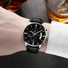 Load image into Gallery viewer, 2019 relogio masculino watches men Fashion Sport Stainless Steel Case Leather Band watch Quartz Business Wristwatch reloj hombre