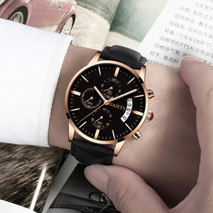 2019 relogio masculino watches men Fashion Sport Stainless Steel Case Leather Band watch Quartz Business Wristwatch reloj hombre