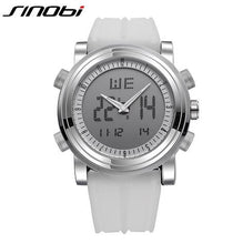 Load image into Gallery viewer, New SINOBI brand Sports Chronograph Men&#39;s Wrist Watches Digital Quartz double Movement Waterproof Diving Watchband Males Clock