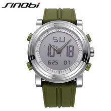 Load image into Gallery viewer, New SINOBI brand Sports Chronograph Men&#39;s Wrist Watches Digital Quartz double Movement Waterproof Diving Watchband Males Clock