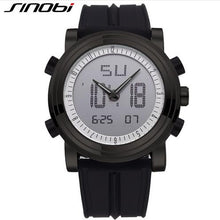 Load image into Gallery viewer, New SINOBI brand Sports Chronograph Men&#39;s Wrist Watches Digital Quartz double Movement Waterproof Diving Watchband Males Clock