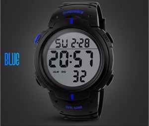 SKMEI Luxury Brand 50 Meter Waterproof Mens Sports Watches Digital LED Military Electronic Wrist Watch Fashion Sport Clock Men