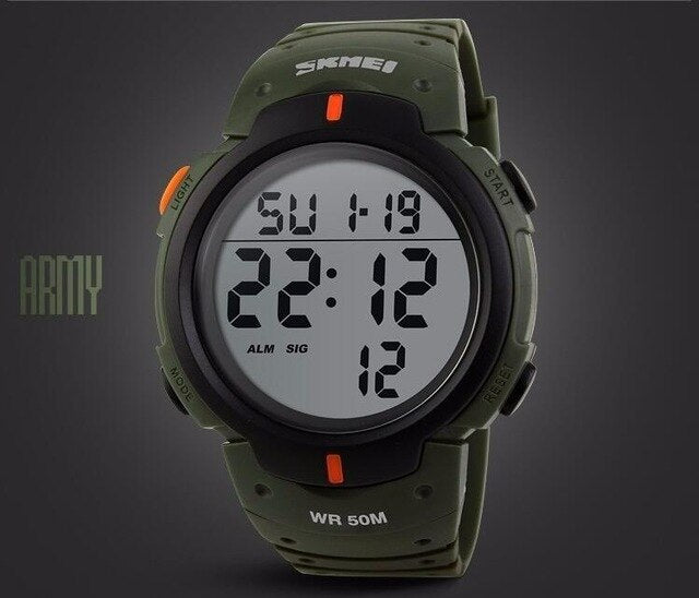 SKMEI Luxury Brand 50 Meter Waterproof Mens Sports Watches Digital LED Military Electronic Wrist Watch Fashion Sport Clock Men