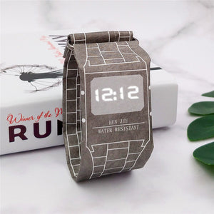 Fashion Creative Paper Digital Watch Men Wrist Watch Waterproof Electronic Watches LED Men's Watch Clock relogio masculino reloj