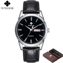 Load image into Gallery viewer, Brand Luxury Men&#39;s Watch Date Day Genuine Leather Strap Sport Watches Male Casual Quartz Watch Men Wristwatch Famous WWOOR Clock