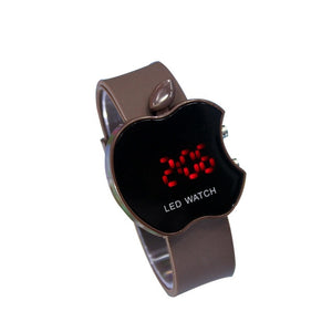 TIke Toker,LED Women's Watch Fashion Apple Shaped Colorful Silicone Geneva Watch Clock Women's Sports Watch Relogio feminino