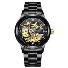 Load image into Gallery viewer, FNGEEN Number Sport Design Bezel Golden Watch Mens Watches Top Brand Luxury Montre Homme Clock Men Automatic Skeleton WristWatch