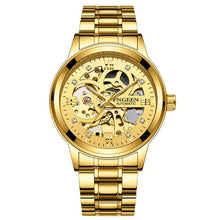 Load image into Gallery viewer, FNGEEN Number Sport Design Bezel Golden Watch Mens Watches Top Brand Luxury Montre Homme Clock Men Automatic Skeleton WristWatch