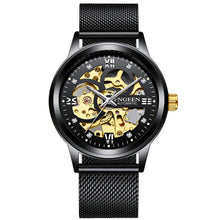 Load image into Gallery viewer, FNGEEN Number Sport Design Bezel Golden Watch Mens Watches Top Brand Luxury Montre Homme Clock Men Automatic Skeleton WristWatch