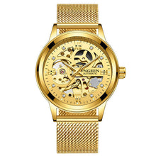 Load image into Gallery viewer, FNGEEN Number Sport Design Bezel Golden Watch Mens Watches Top Brand Luxury Montre Homme Clock Men Automatic Skeleton WristWatch