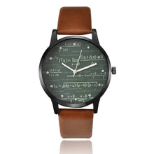 Load image into Gallery viewer, Miler Mens watch leather quartz Mathe matical formula prints fashion wrist watch men causal relogio masculino erkek kol saati