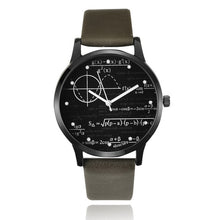 Load image into Gallery viewer, Miler Mens watch leather quartz Mathe matical formula prints fashion wrist watch men causal relogio masculino erkek kol saati