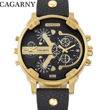 Load image into Gallery viewer, Cagarny Mens Watches Top Brand Luxury Black Leather Quartz Wrist Watch Men Sport Male Clock Man Military Relogio Masculino 6820