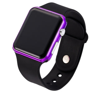 Top Brand Square Mirror Face Silicone Band Digital Watch Red LED Digital Watches Male Female WristWatch Sport Boys Clock Hours