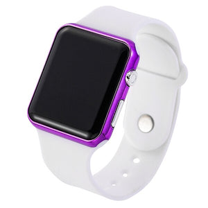 Top Brand Square Mirror Face Silicone Band Digital Watch Red LED Digital Watches Male Female WristWatch Sport Boys Clock Hours